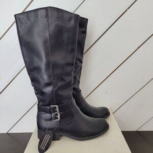 NEW Style & Co. Womens Maliaa Black Knee-High Boots 6M Man-Made Upper & Sole